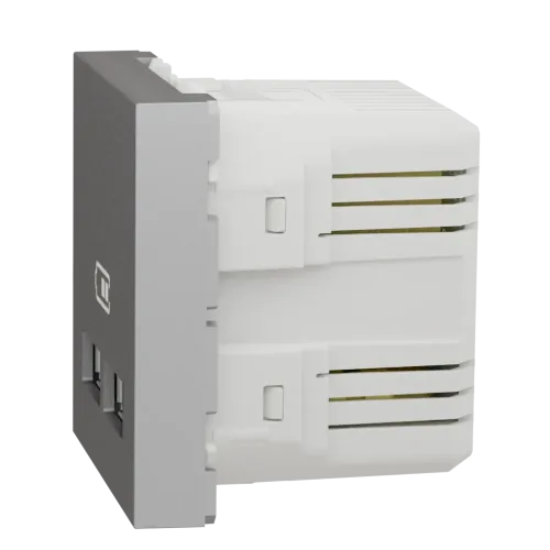 Розетка USB для зарядки, двойная, алюминий, 2 модуля, Unica New Schneider NU341830