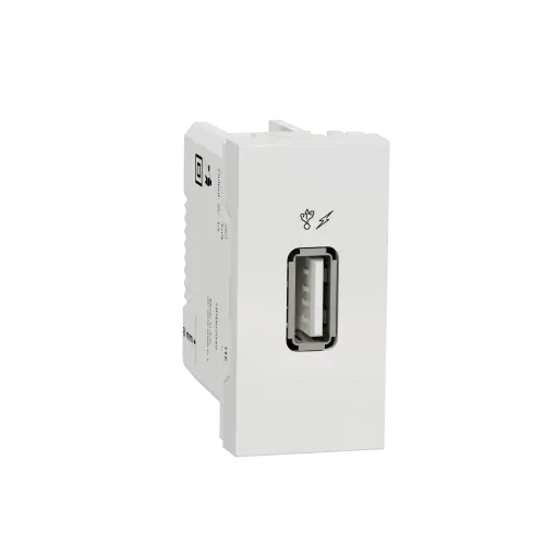 Розетка USB для зарядки, белый, 1 модуль, Unica New Schneider NU342818