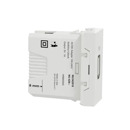 Розетка USB для зарядки, белый, 1 модуль, Unica New Schneider NU342818