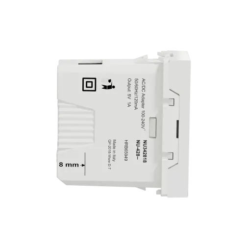 Розетка USB для зарядки, белый, 1 модуль, Unica New Schneider NU342818