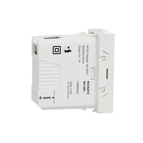 Розетка USB для зарядки, белый, 1 модуль, Unica New Schneider NU342818