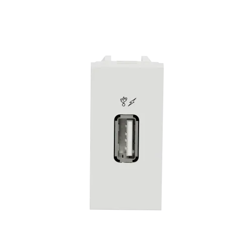 Розетка USB для зарядки, белый, 1 модуль, Unica New Schneider NU342818