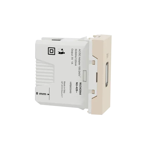 Розетка USB для зарядки, бежевый, 1 модуль, Unica New Schneider NU342844