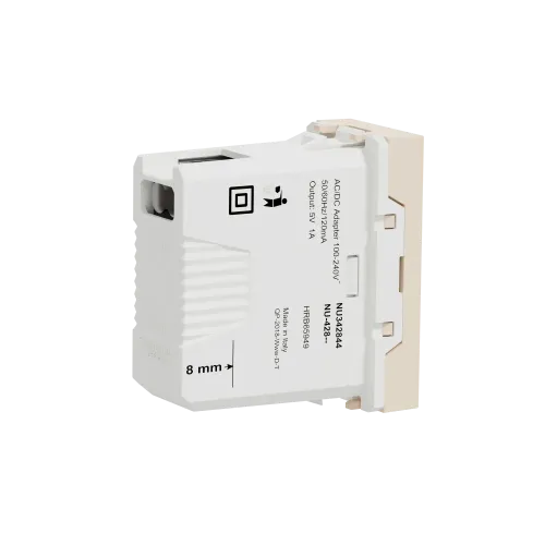Розетка USB для зарядки, бежевый, 1 модуль, Unica New Schneider NU342844