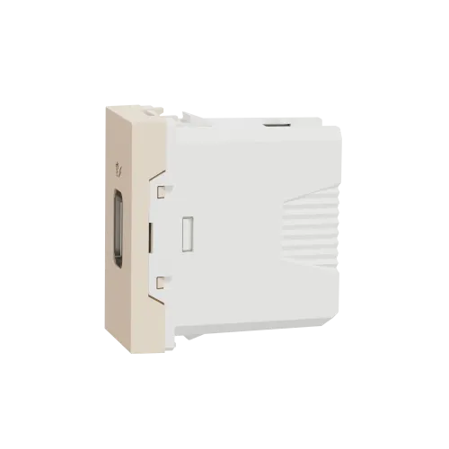 Розетка USB для зарядки, бежевый, 1 модуль, Unica New Schneider NU342844