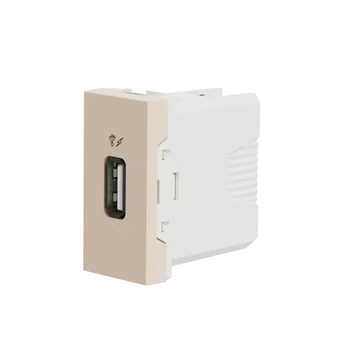 Розетка USB для зарядки, бежевый, 1 модуль, Unica New Schneider NU342844