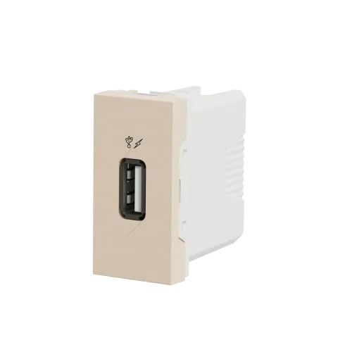 Розетка USB для зарядки, бежевый, 1 модуль, Unica New Schneider NU342844