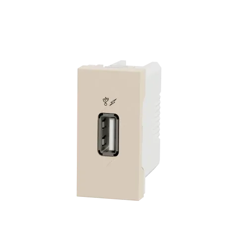 Розетка USB для зарядки, бежевый, 1 модуль, Unica New Schneider NU342844