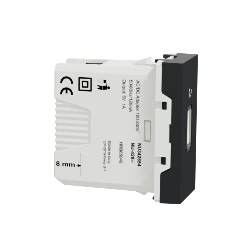 Розетка USB для зарядки, антрацит, 1 модуль, Unica New Schneider NU342854