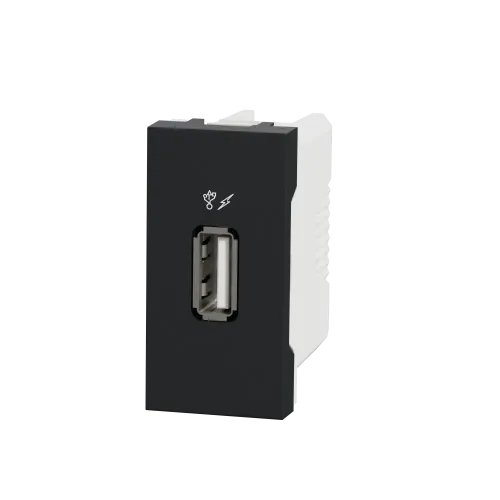 Розетка USB для зарядки, антрацит, 1 модуль, Unica New Schneider NU342854
