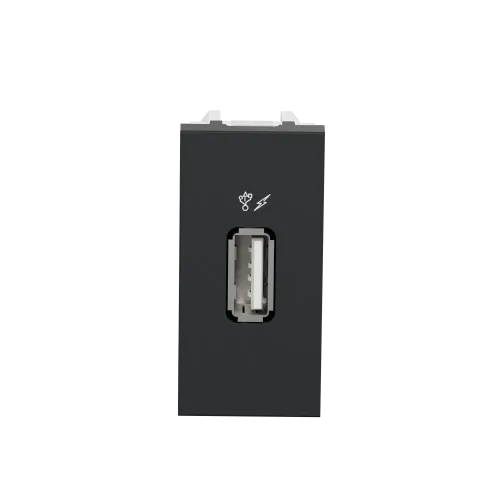 Розетка USB для зарядки, антрацит, 1 модуль, Unica New Schneider NU342854