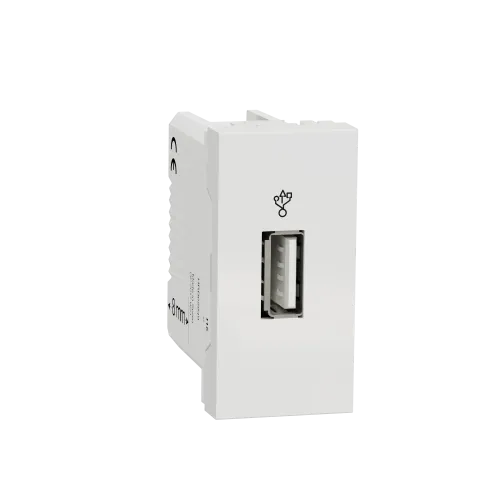Розетка USB для передачи данных, белый, 1 модуль, Unica New Schneider NU342918