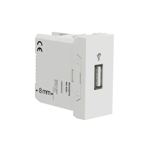 Розетка USB для передачи данных, белый, 1 модуль, Unica New Schneider NU342918
