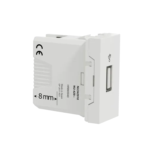 Розетка USB для передачи данных, белый, 1 модуль, Unica New Schneider NU342918