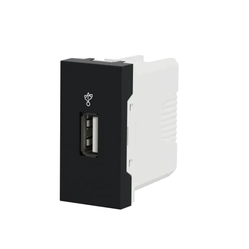 Розетка USB для передачи данных, антрацит, 1 модуль, Unica New Schneider NU342954