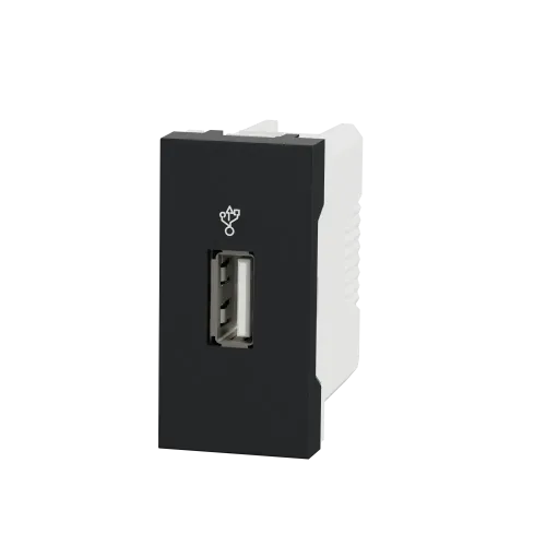 Розетка USB для передачи данных, антрацит, 1 модуль, Unica New Schneider NU342954