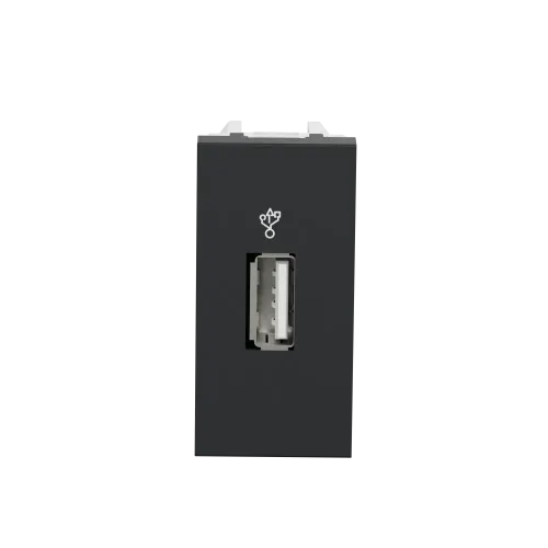Розетка USB для передачи данных, антрацит, 1 модуль, Unica New Schneider NU342954