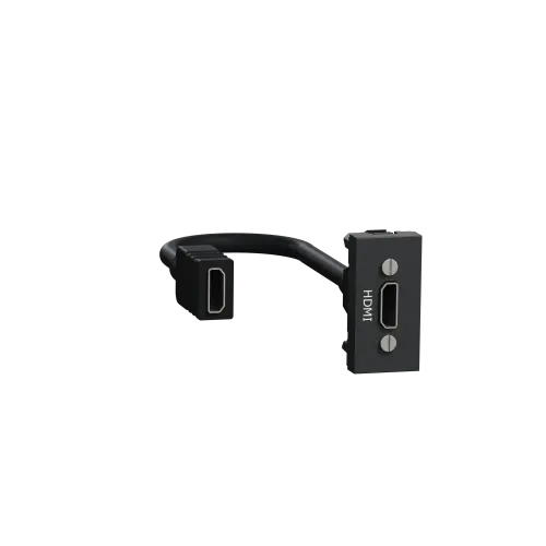 Розетка HDMI, антрацит, 1 модуль, Unica New Schneider NU343054