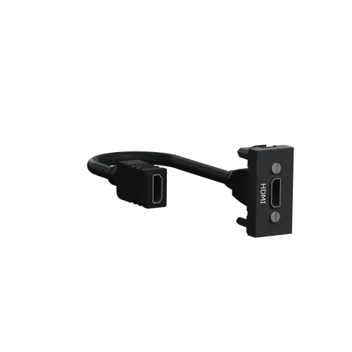 Розетка HDMI, антрацит, 1 модуль, Unica New Schneider NU343054