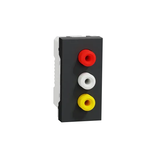 Розетка 3 RCA, антрацит, 1 модуль, Unica New Schneider NU343154