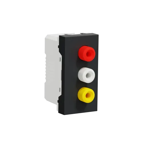 Розетка 3 RCA, антрацит, 1 модуль, Unica New Schneider NU343154