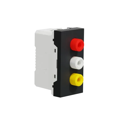 Розетка 3 RCA, антрацит, 1 модуль, Unica New Schneider NU343154