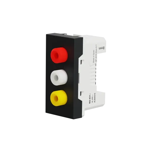 Розетка 3 RCA, антрацит, 1 модуль, Unica New Schneider NU343154