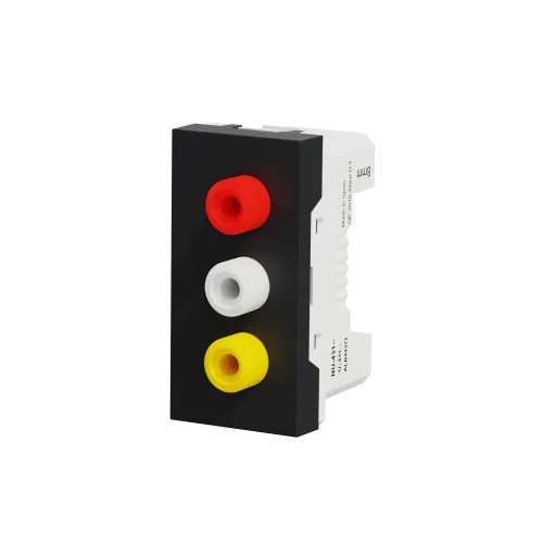 Розетка 3 RCA, антрацит, 1 модуль, Unica New Schneider NU343154