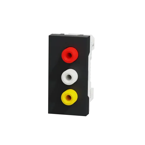 Розетка 3 RCA, антрацит, 1 модуль, Unica New Schneider NU343154