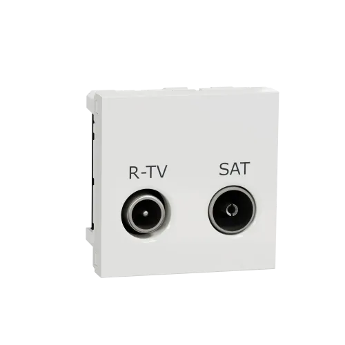 Розетка R-TV SAT одинарная, белый, 2 модуля, Unica New Schneider NU345418