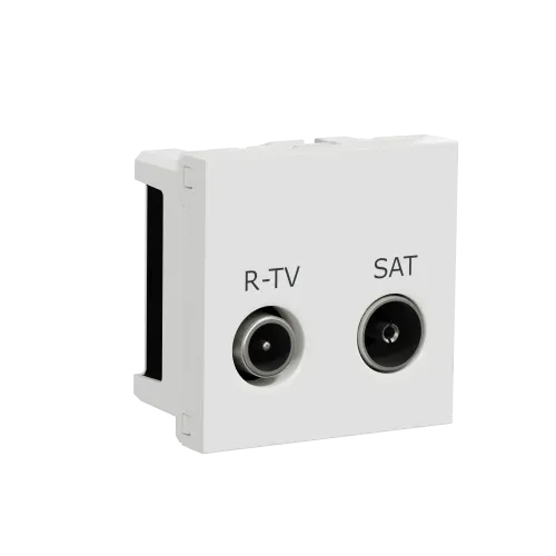 Розетка R-TV SAT одинарная, белый, 2 модуля, Unica New Schneider NU345418