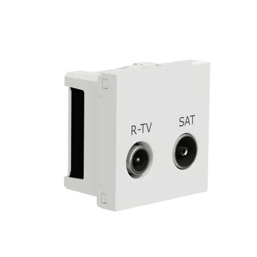 Розетка R-TV SAT одинарная, белый, 2 модуля, Unica New Schneider NU345418