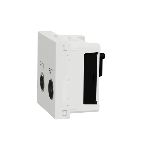 Розетка R-TV SAT одинарная, белый, 2 модуля, Unica New Schneider NU345418