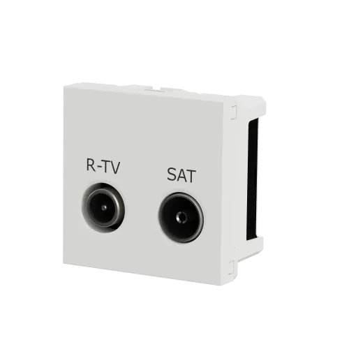 Розетка R-TV SAT одинарная, белый, 2 модуля, Unica New Schneider NU345418