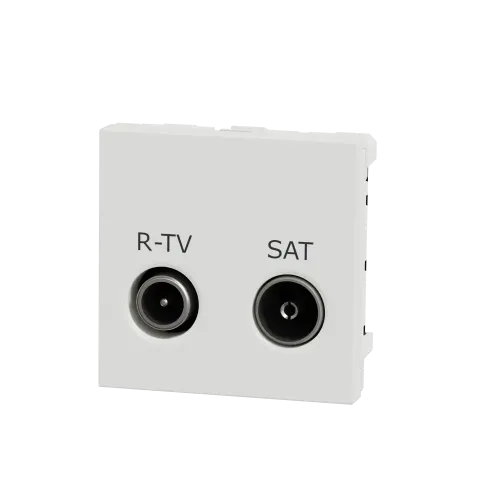 Розетка R-TV SAT одинарная, белый, 2 модуля, Unica New Schneider NU345418