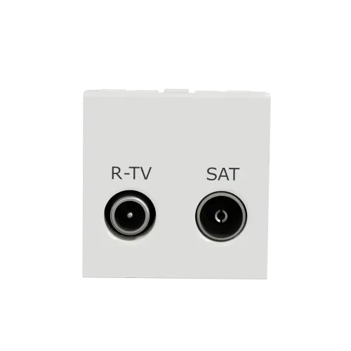 Розетка R-TV SAT одинарная, белый, 2 модуля, Unica New Schneider NU345418