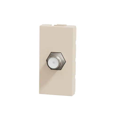Розетка Coaxial F-type, бежевый, 1 модуль, Unica New Schneider NU346844