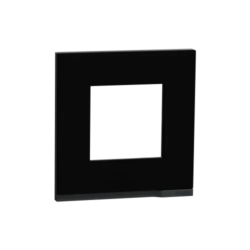 Рамка 1-постовая, горизонтальная, каучук / антрацит, Unica New Schneider NU600282