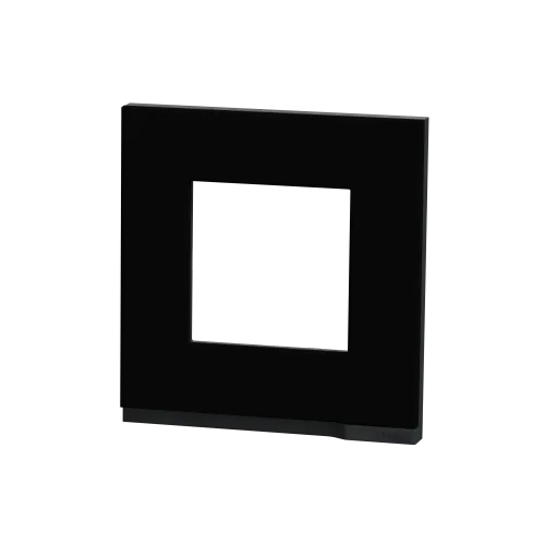 Рамка 1-постовая, горизонтальная, каучук / антрацит, Unica New Schneider NU600282