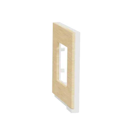 Рамка 1-постовая, горизонтальная, клен / белый, Unica New Schneider NU600283