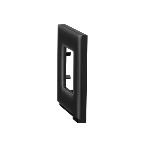 Рамка 1-постовая, горизонтальная, черное стекло / антрацит, Unica New Schneider NU600286