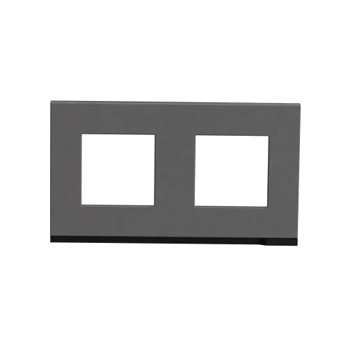 Рамка 2-постовая, горизонтальная, каучук / антрацит, Unica New Schneider NU600482