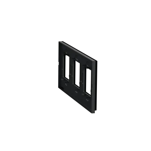 Рамка 3-постовая, горизонтальная, каучук / антрацит, Unica New Schneider NU600682