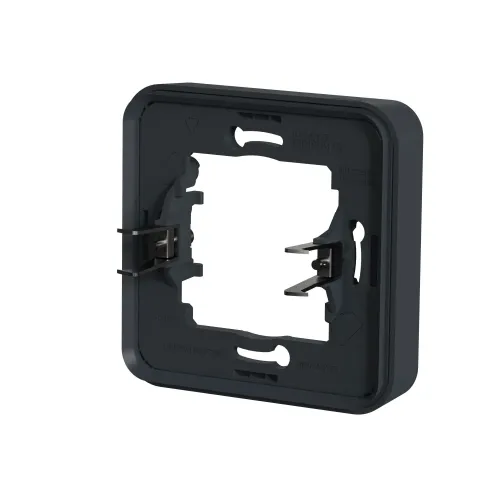 Рамка 1 пост с монтажными лапками IP55, черный, Mureva Styl Schneider MUR34108