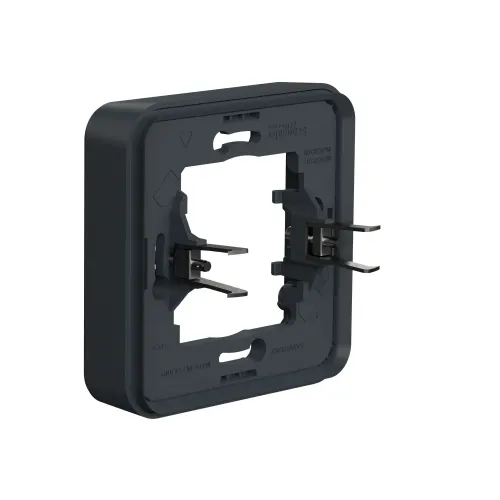 Рамка 1 пост с монтажными лапками IP55, черный, Mureva Styl Schneider MUR34108