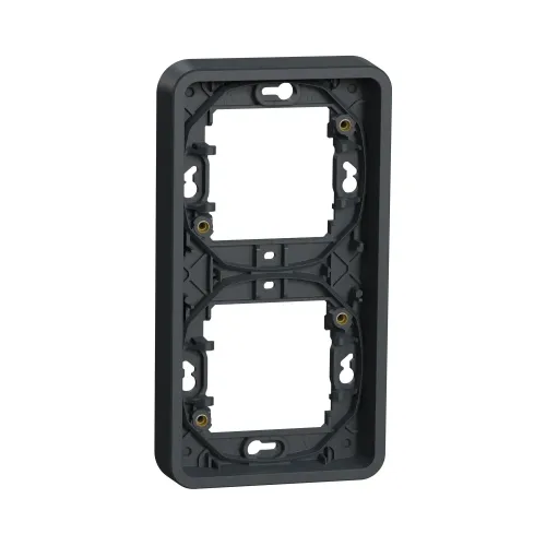 Рамка 2 поста, вертикальная IP55, черный, Mureva Styl Schneider MUR34151