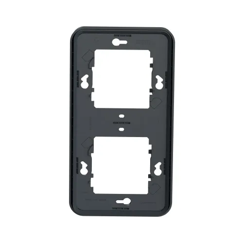 Рамка 2 поста, вертикальная IP55, черный, Mureva Styl Schneider MUR34151