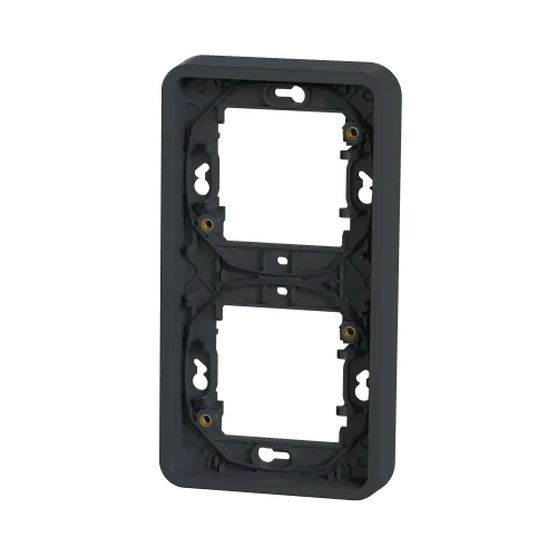Рамка 2 поста, вертикальная IP55, черный, Mureva Styl Schneider MUR34151