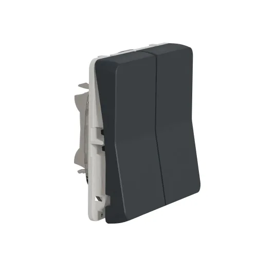 Двухклавишный переключатель IP55, черный, Mureva Styl Schneider MUR35019