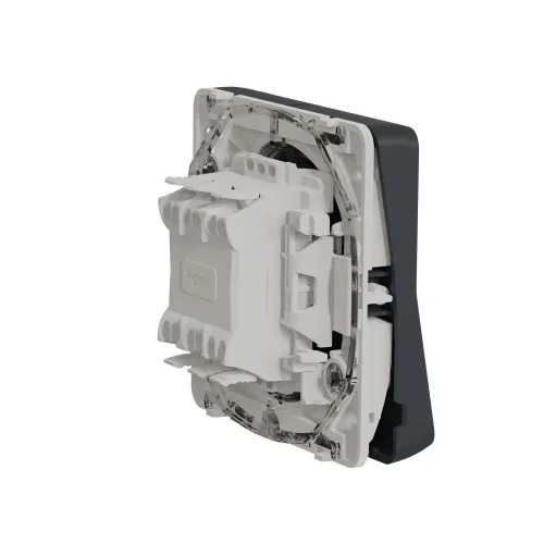 Двухклавишный переключатель IP55, черный, Mureva Styl Schneider MUR35019